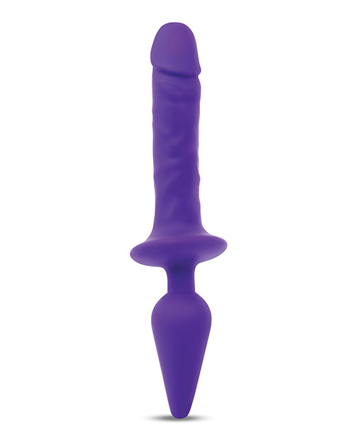 Together Double Pleasure 11" Double-Ended Dildo & Butt Plug - Purple Together Double Pleasure 11" Double-Ended Dildo & Butt Plug - Purple