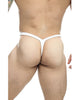 Load image into Gallery viewer, Male Basics Y Buns Thong White Sheer XL

