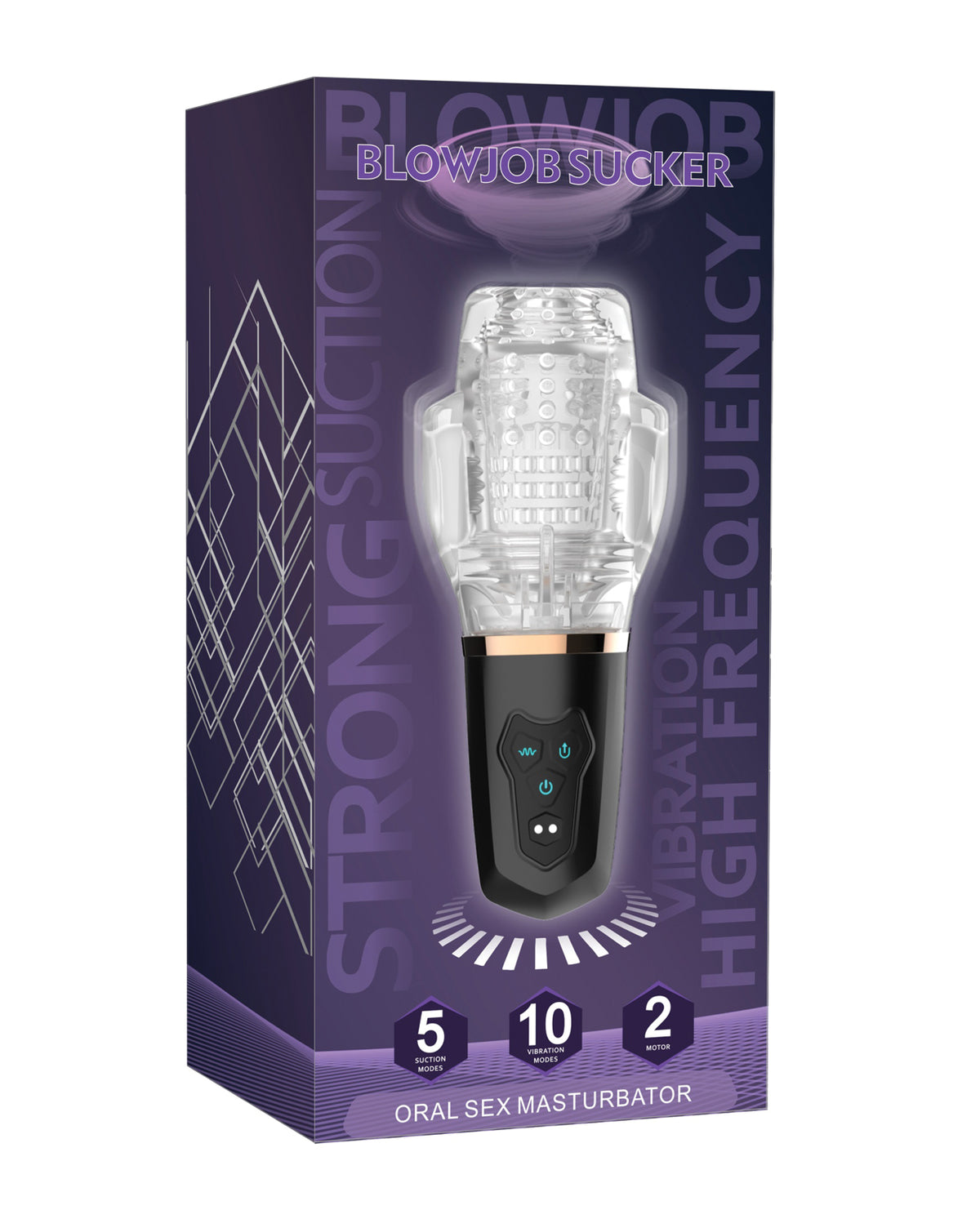 Sucking And Vibrating Blowjob Sucker Black Waterproof Rechargeable