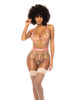 Lataa kuva gallerian katseluohjelmaan, Floral Embroidered Teddy w/Underwire Cup &amp; Garters Pink Large
