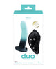 Charger l'image dans la visionneuse de la galerie, VeDO Duo Gode en silicone avec harnais - Turquoise/Noir

