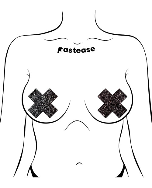 Pastease All Sparkle Plus X Black One Size Nipple Pasties
