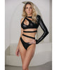 Lataa kuva gallerian katseluohjelmaan, Modern Muse Wet Look Halter Top w/Thong Black Small
