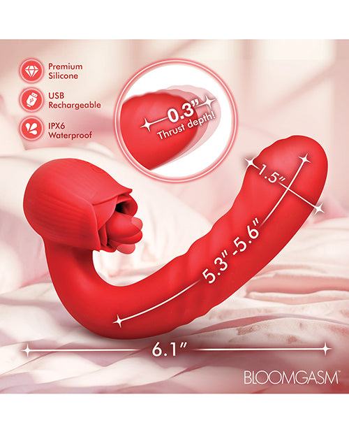 Bloomgasm Rose Vibrator With Thrusting And Licking Motion