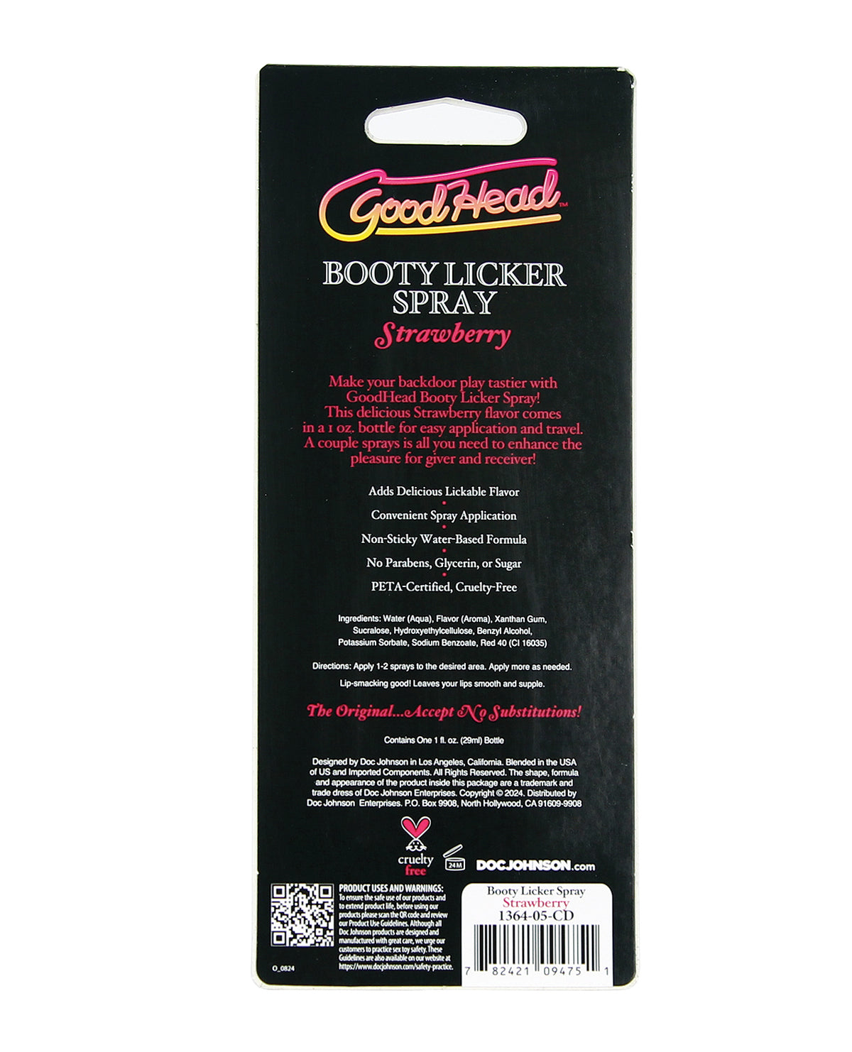 GoodHead Booty Licker Spray One Ounce Strawberry Flavor