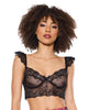 Load image into Gallery viewer, Scallop Stretch Lace Soft Cup Bralette - Black O/S
