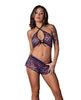 Load image into Gallery viewer, Hazy Dayz Gummy Bear Blacklight Reflective Halter Top &amp; Short 2 pc Set - Multi L/XL
