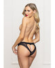 Load image into Gallery viewer, Lace Panty w/Heart Cut Out Back &amp; Pearl Chain Detail - Black MD
