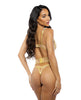 Load image into Gallery viewer, Gilded Beauty Metallic Shimmer Mesh Teddy w/Rhinestone Accents - Gold XL
