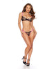 Cargue la imagen en el visor de la galería, Eyelash Lace Underwire Bra &amp; Thong w/Black Light Reactive Details - Black/Hot Pink S/M
