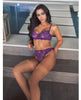 Load image into Gallery viewer, Margo Lace &amp; Mesh Underwire Bra w/Gartered Panty 2 pc Set - Imperial Purple L/XL
