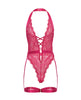 Load image into Gallery viewer, Kahlia Lace Halter Top Teddy - Pink Yarrow L/XL
