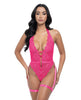Load image into Gallery viewer, Kahlia Lace Halter Top Teddy - Pink Yarrow L/XL
