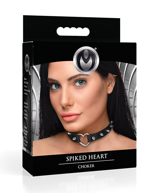 Master Series Spiked Heart Choker - Black