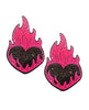 Cargue la imagen en el visor de la galería, Neva Nude Flaming Heart Glitter Pasties - Black/Red O/S

