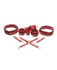 Load image into Gallery viewer, Master Series Crimson Captive Thigh, Wrist, Ankle Hog Tie Restraints - Red
