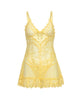 Afbeelding laden in Galerijviewer, Valentine Lacey Babydoll w/G-String - Pale Banana 1X/2X
