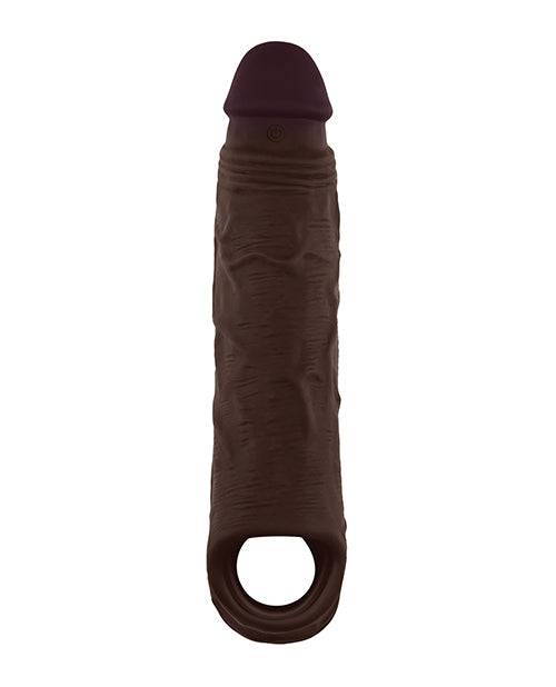 Shaft Flexskin Liquid Silicone 8.8" Vibrating Sheath - Mahogany