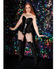 Load image into Gallery viewer, Darque PVC Peplum Corset with Removable Straps and Garters Black Small
