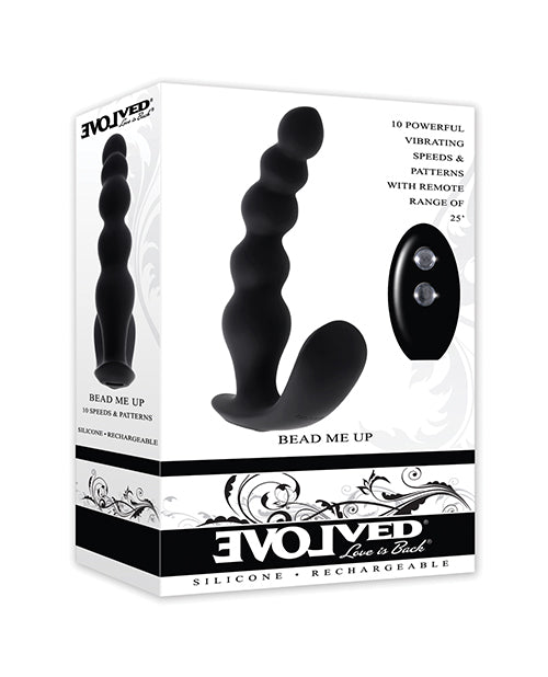 Evolved Bead Me Up Curved Anal Vibrator w/Remote Control - Black Evolved Bead Me Up Curved Anal Vibrator w/Remote Control - Black