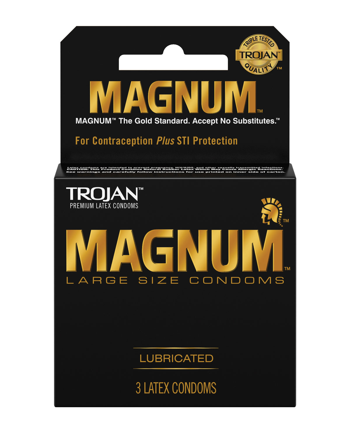 Trojan Magnum Condoms Large Size Box of 3 Ultra Comfortable Experience