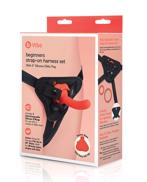 b-Vibe Beginner's Strap-On Harness Set - With 5” Silicone Dildo Peg