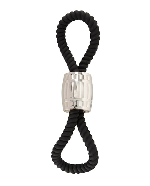 Rebel Two Loop Heavy Rope Cock Lasso - Black