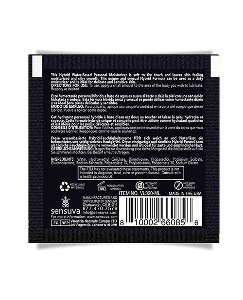 Sensuva Hybrid Personal Moisturizer Single Use Packet - 6 ml Unscented
