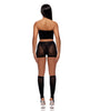 Charger l'image dans la visionneuse de la galerie, Cross Your Mind Tube Top w/Boy Short &amp; Open Toe Socks Bodystocking - Black QN
