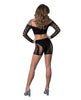 Load image into Gallery viewer, Seamless Crop Top and Short Set with Crystal Details Black
