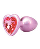 Lataa kuva gallerian katseluohjelmaan, Booty Bling Jeweled Metal Butt Plug Small Pink Tapered Tip With Slim Stem
