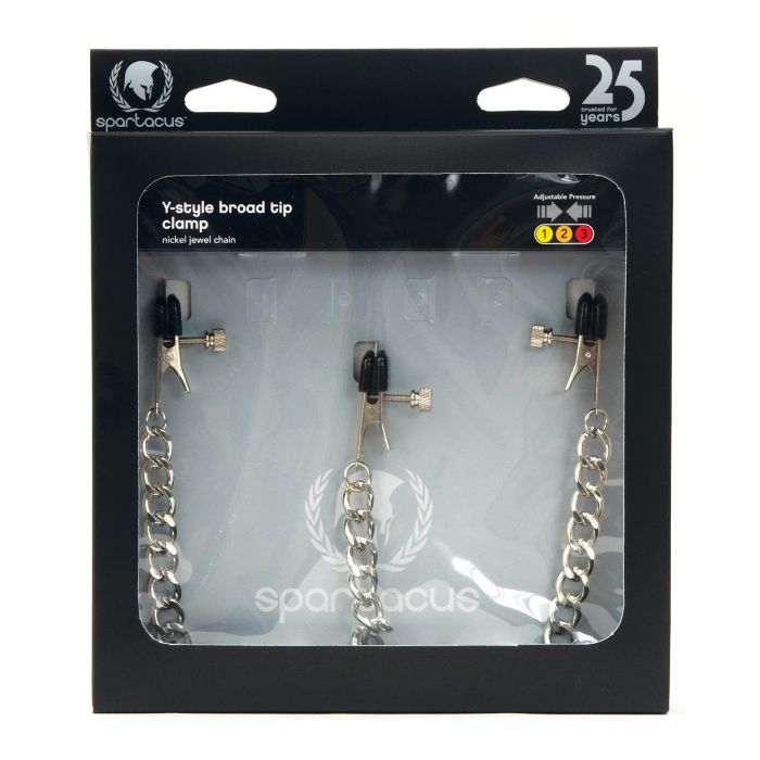 Load image into Gallery viewer, Spartacus Y Style Broad Tip Nipple Clamps And Clit Clamp
