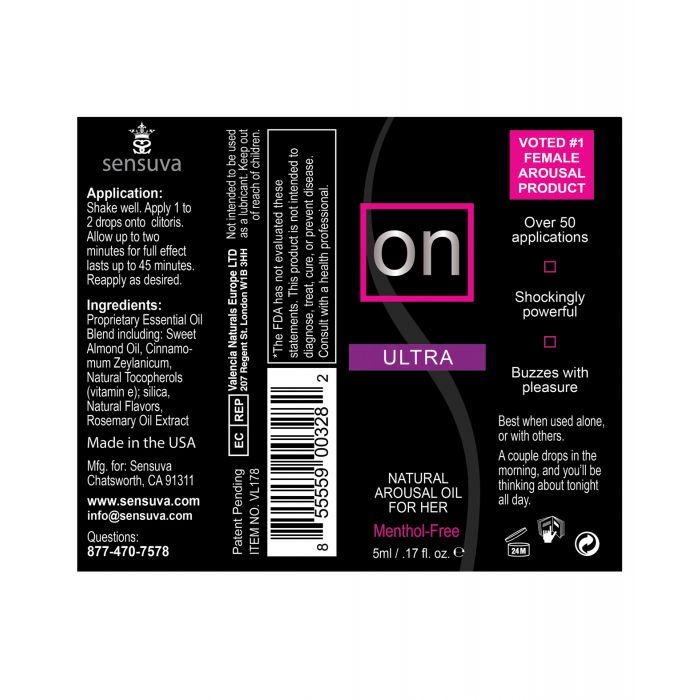 Olio Naturale per Eccitazione ON per Lei - Flacone Ultra 5 ml
