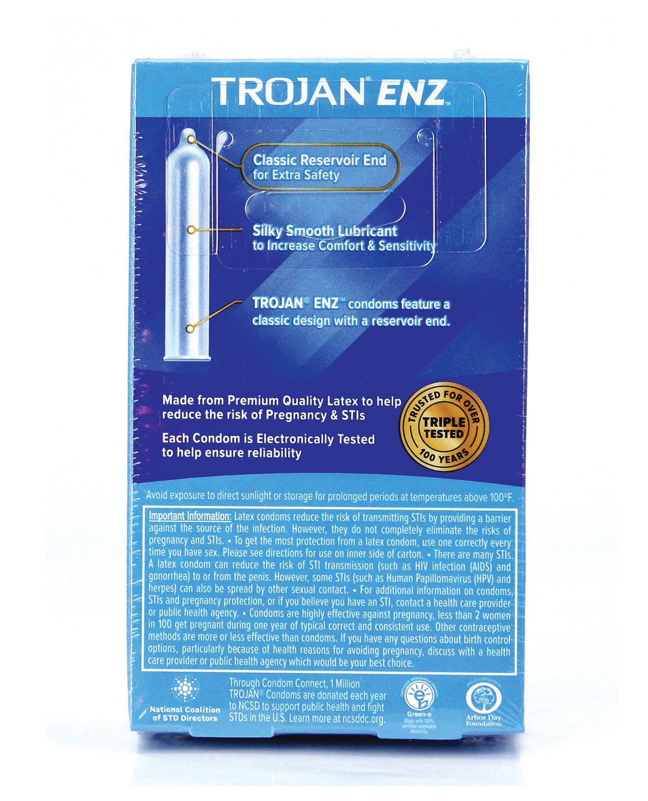 Trojan Enz Lubricated Condoms - Box of 12