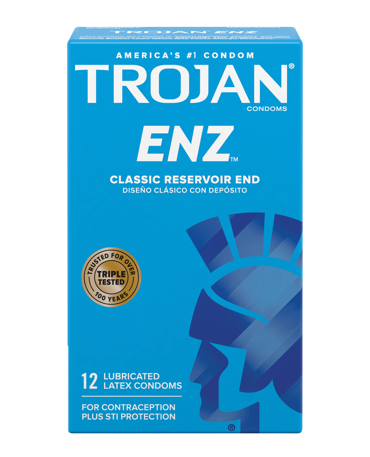 Trojan Enz voidellut kondomit - laatikko, jossa 12 kappaletta