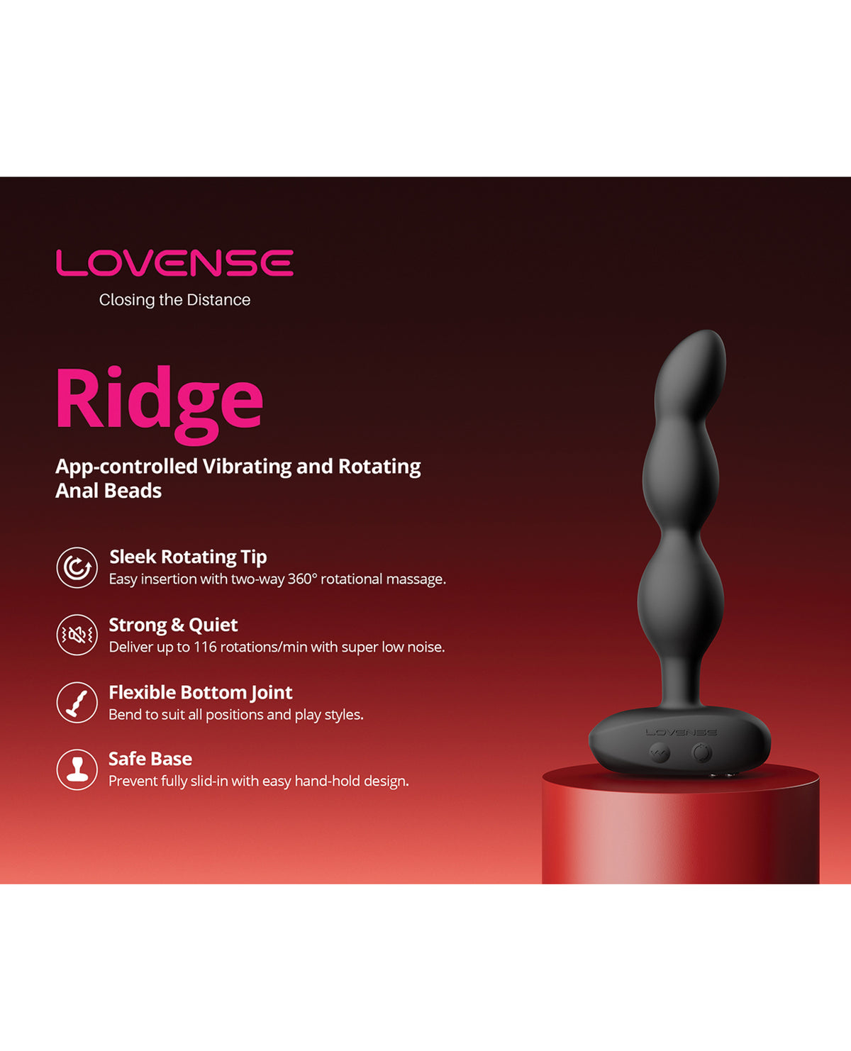 Lovense Ridge Noppiger Analplug - Schwarz