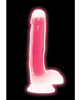 Load image into Gallery viewer, Curve Toys Lollicock 7" Glow In The Dark Silicone Dildo w/Balls - Pink
