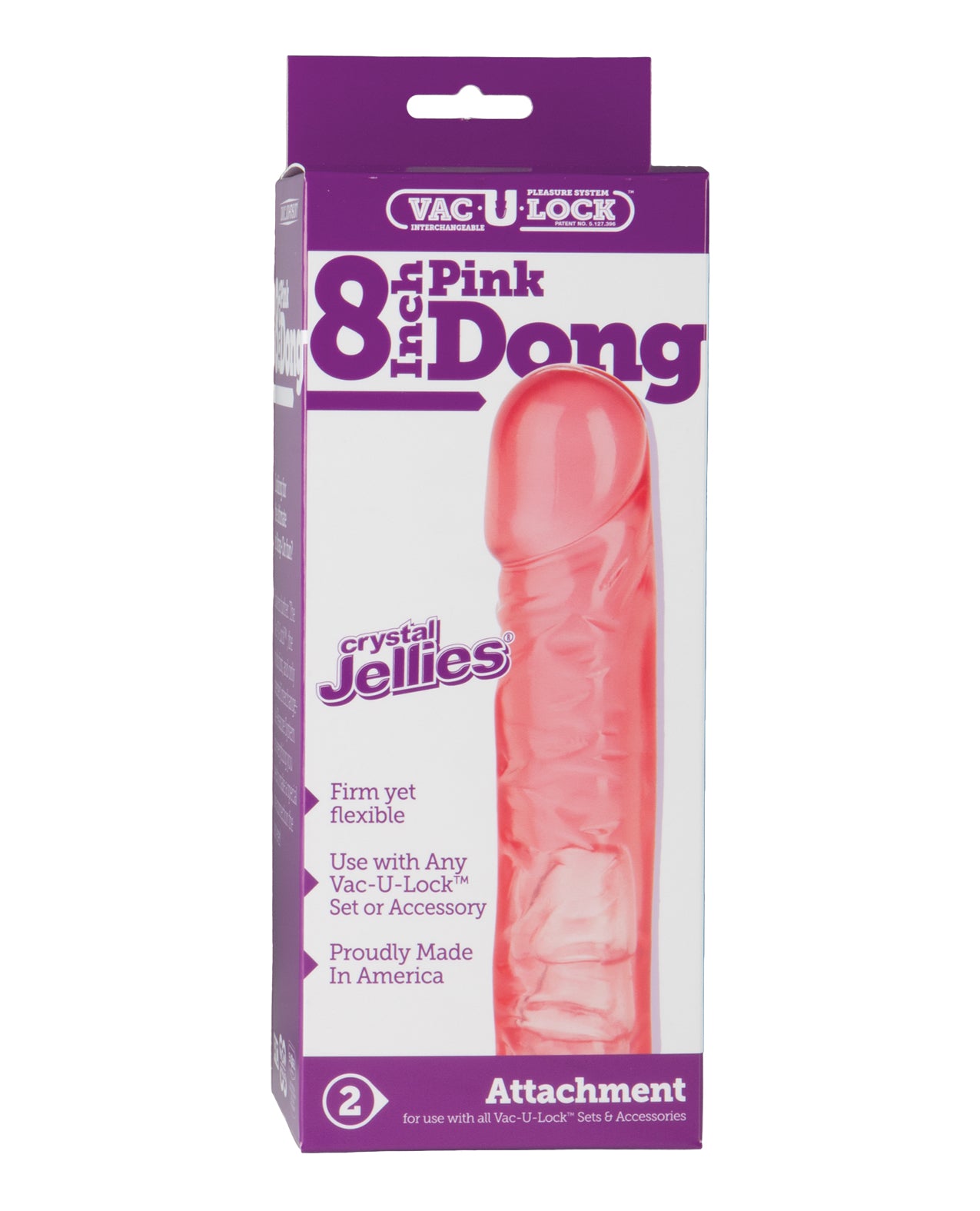 Vac-U-Lock 8" Crystal Jellie Pink