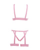 Load image into Gallery viewer, Kitten Teaser Strappy Open Cup Bra &amp; Open Panty w/Leg Straps Pink O/S
