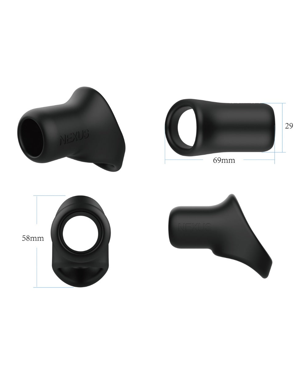 Nexus Rise Liquid Silicone Cock And Ball Sling Black