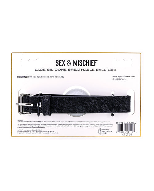 Sex And Mischief Lace Silicone Breathable Ball Gag For Comfort