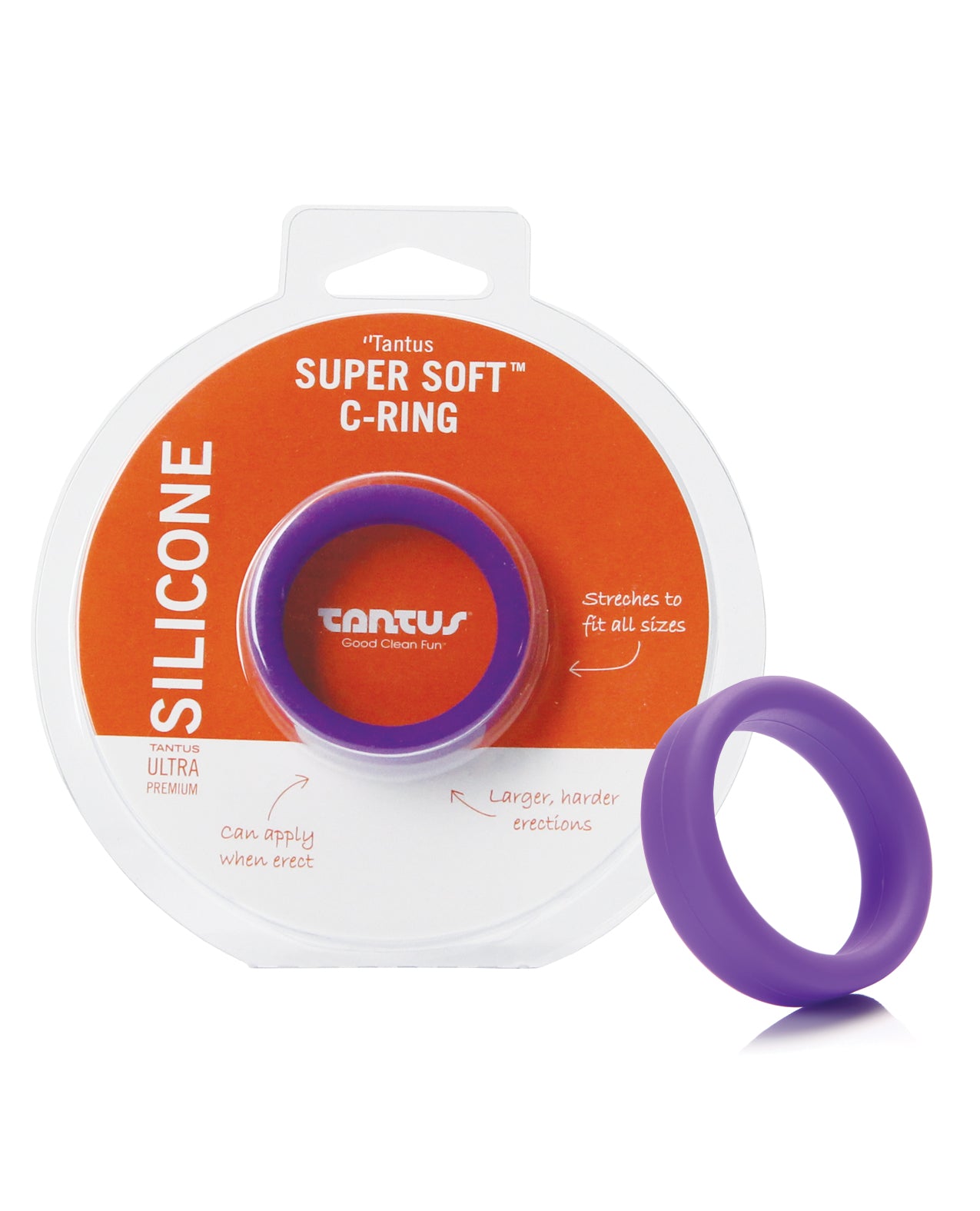 Tantus 1.5 Inch Supersoft C Ring Lilac Silicone Sex Toy