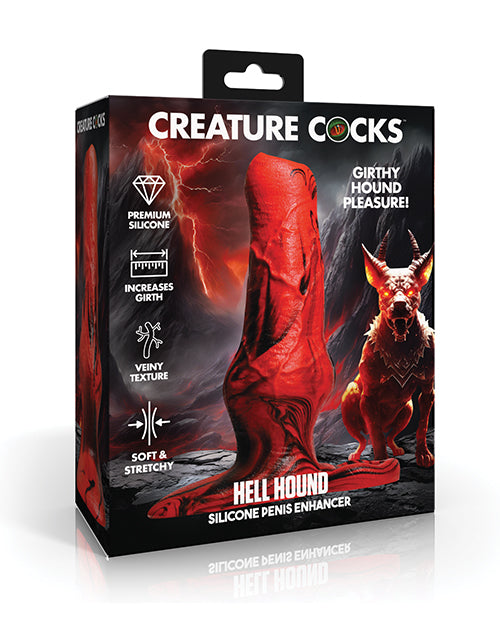 Creature Cocks Hellhound Silicone Penis Enhancer Red Black