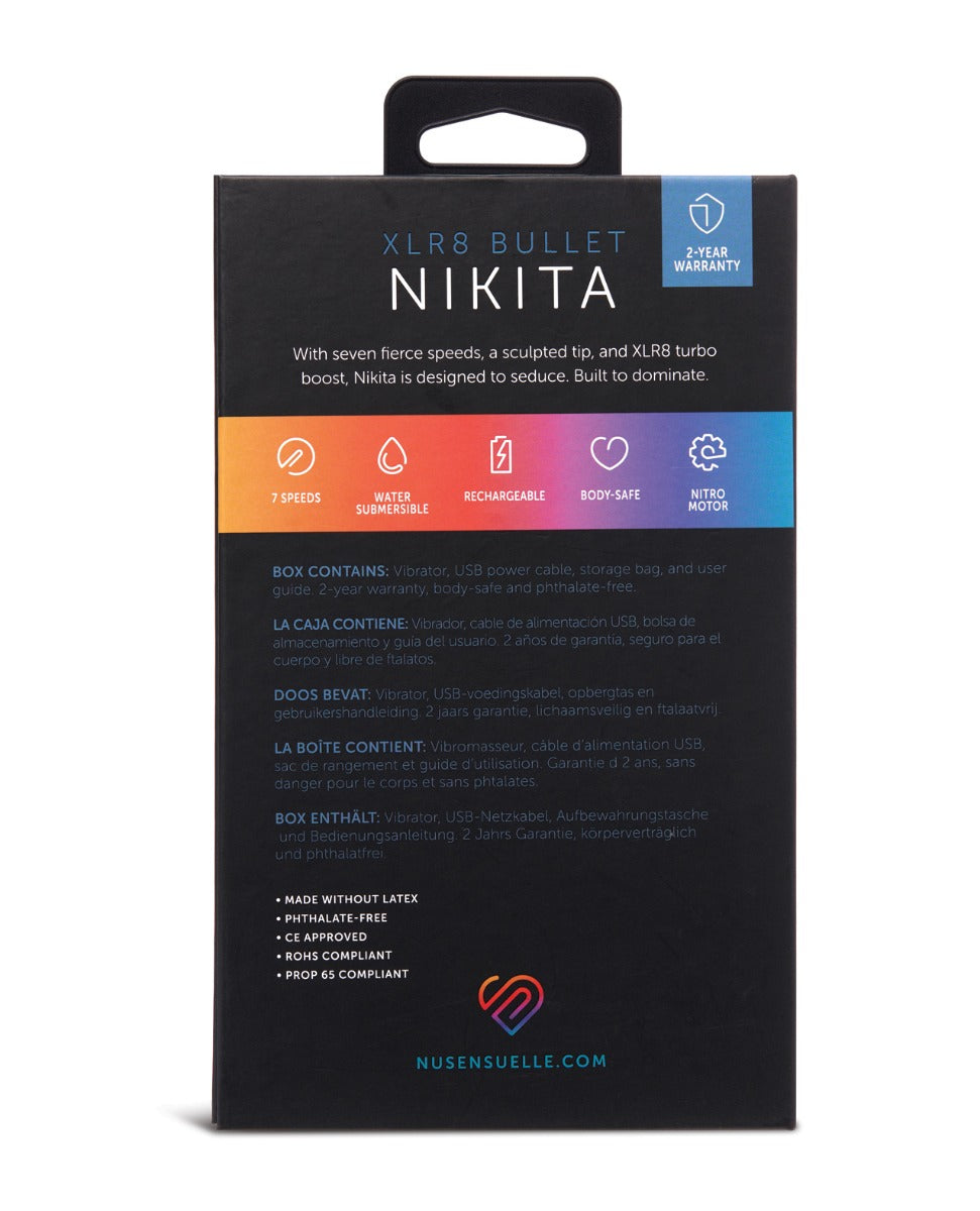 Nu Sensuelle Nikita Bullet Vibrator Deep Pink With Nitro Motor