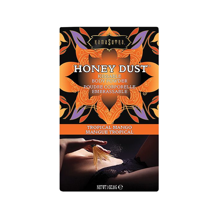 Kama Sutra Honey Dust 1 Oz Tropical Mango Body Powder With Feather Applicator