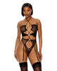 Load image into Gallery viewer, Pull My Strings Sheer Mesh Halterneck Teddy - Black SM
