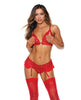 Φόρτωση εικόνας στο πρόγραμμα προβολής Gallery, Lace Peek a Boo Bra w/Garter Red XL
