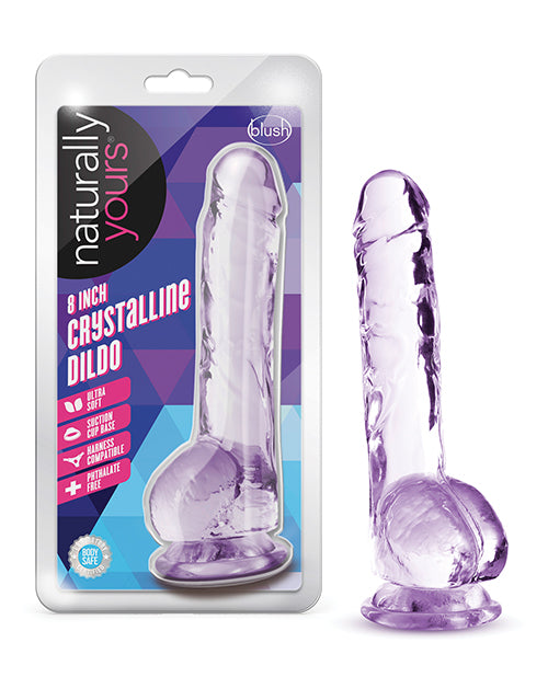 Blush Naturally Yours 6 Inch Crystalline Dildo Amethyst Suction Cup