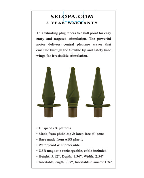 Load image into Gallery viewer, Selopa The Private Green Vibrating Butt Plug With Ball Point Tip
