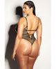 Cargue la imagen en el visor de la galería, FETISH Frisky Fishnet &amp; Vinyl Shelf Cup Peek A Boo Teddy Black 2X
